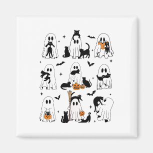 Funny Ghost hält eine Black Cat Lazy Halloween Spo Magnet