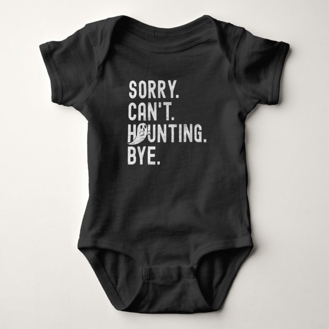 Funny Ghost Haunting Retro Halloween Baby Strampler (Vorderseite)