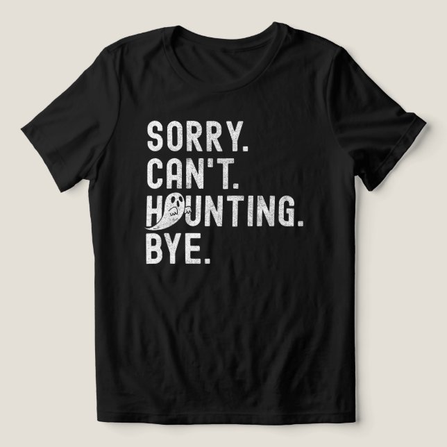 Funny Ghost Haunting Retro Halloween Tri-Blend Shirt (Design Vorderseite)