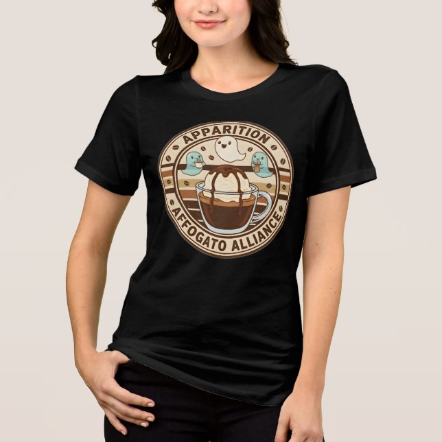 Funny Ghost Kaffee T - Shirt Apparatur Affogato Al (Vorderseite)