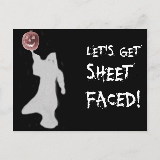 Funny Ghost Kürbislaterne Halloween Postkarte (Vorderseite)