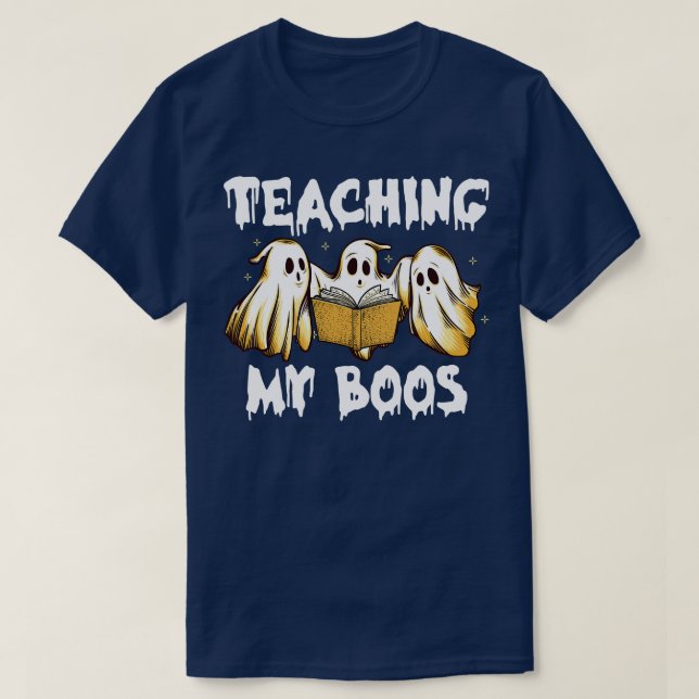Funny Ghost lehrt meine Boos Halloween Lehrer Cos T-Shirt (Design vorne)