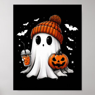 Funny Ghost Pumpkin Jack o Latern Spooky Season Ha Poster