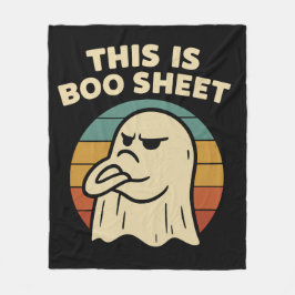 Funny Ghost "This Is Boo Sheet" Retro Halloween Fleecedecke