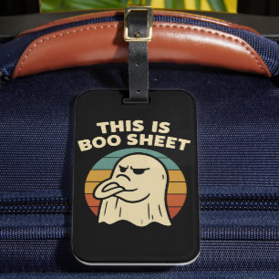 Funny Ghost "This Is Boo Sheet" Retro Halloween Gepäckanhänger
