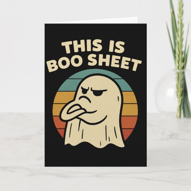Funny Ghost "This Is Boo Sheet" Retro Halloween Karte (Vorderseite)