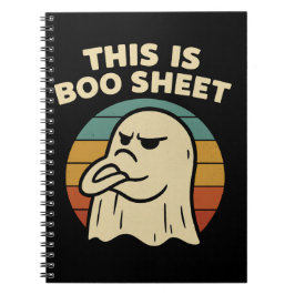Funny Ghost "This Is Boo Sheet" Retro Halloween Notizblock