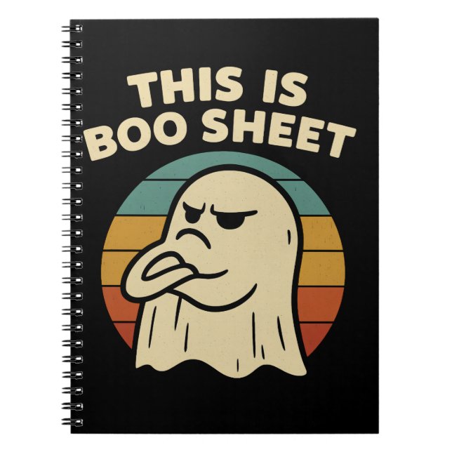 Funny Ghost "This Is Boo Sheet" Retro Halloween Notizblock (Vorderseite)