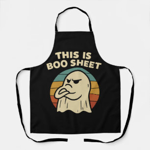 Funny Ghost "This Is Boo Sheet" Retro Halloween Schürze