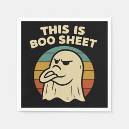 Funny Ghost "This Is Boo Sheet" Retro Halloween Serviette