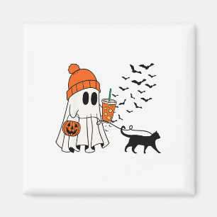 Funny Ghost Walking Cat Ghost Cat Halloween Spooky Magnet