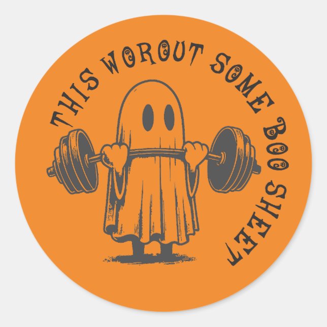 Funny Ghost Workout "Boo Sheet" Aufkleber (Vorderseite)