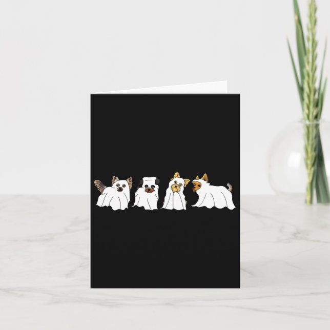 Funny Ghost Yorkshire Terrier Yorkie Dog Lover Hal Karte (Vorderseite)