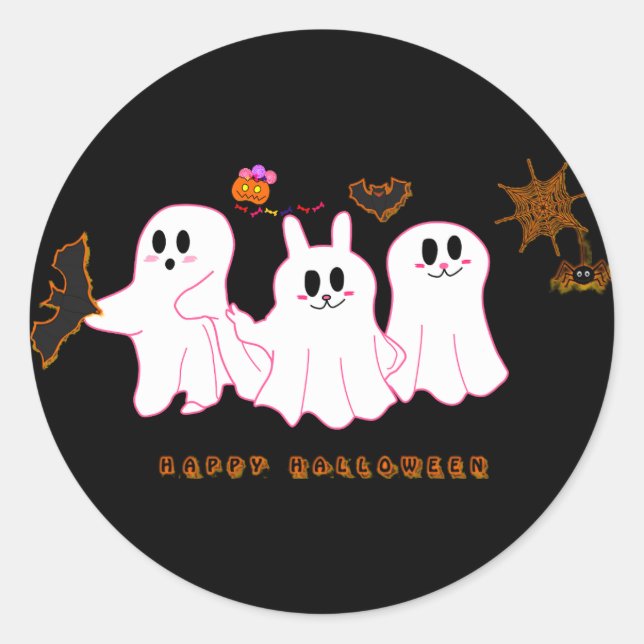 Funny Ghosts, die für ein Bild posten | Aufkleber (Vorderseite)