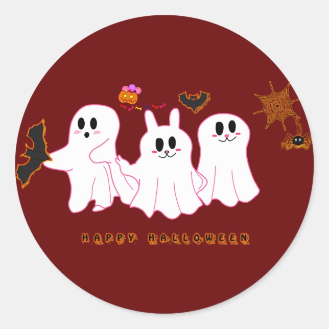 Funny Ghosts, die für ein Bild posten | Aufkleber (Vorderseite)