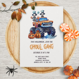 Funny Ghoul Gang Skeletons Kids Halloween-Party Einladung