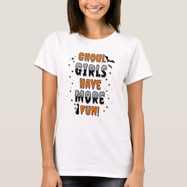 Funny Ghoul Girls Halloween Modern T-Shirt (Vorderseite)