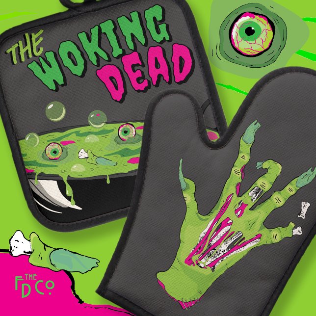 Funny Ghoulishly Delicious Woking Dead Pub Ofenhandschuh & Topflappen-Set (Von Creator hochgeladen)