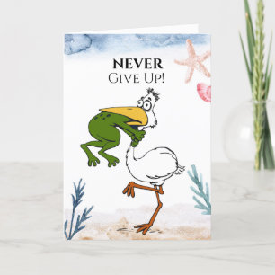 Funny gibt Frog Chog Bird Card nie auf Dankeskarte
