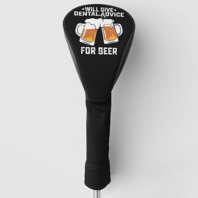 Funny gibt Zahnberatung für Bier Golf Headcover (Vorderseite)