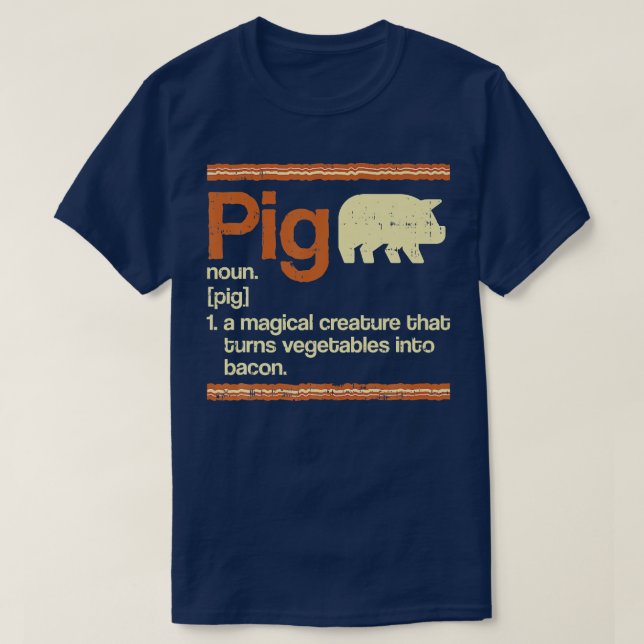 Funny Gift Bacon and Pig Definition Premium  T-Shirt (Design vorne)