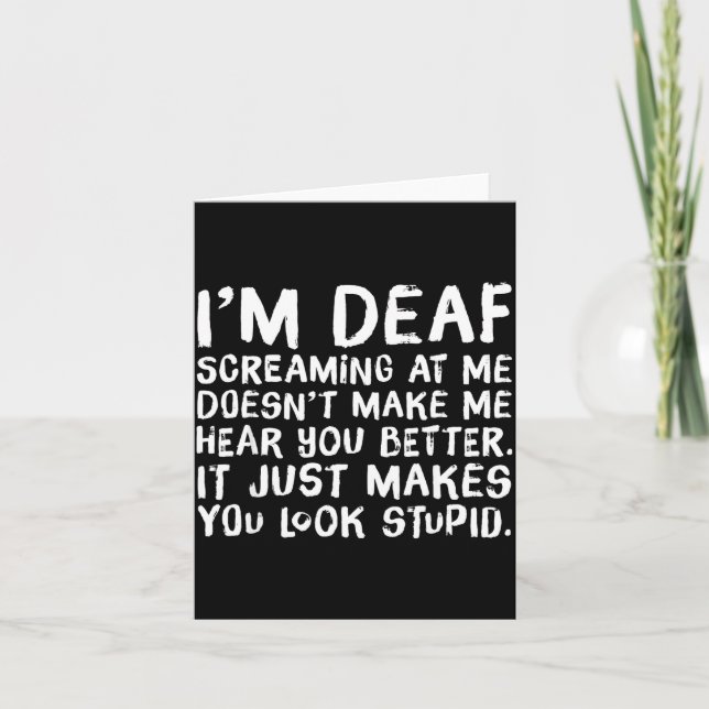 Funny Gift For Deaf People Hearing Joke  Karte (Vorderseite)