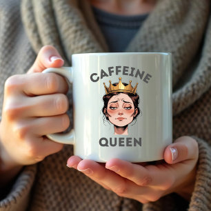 Funny Gift for Women - Fun Caffeine Queen Zitat Kaffeetasse