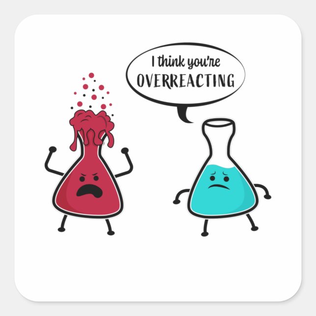 Funny Gift für Chemielehrer Quadratischer Aufkleber (Vorderseite)
