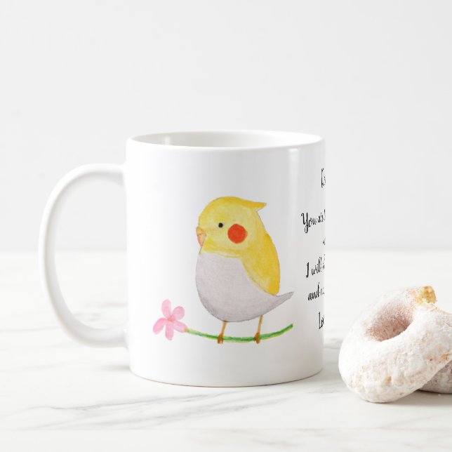 Funny Gift für Cockatiel Besitzer Niedlicher Indiv Kaffeetasse (Mit Donut)