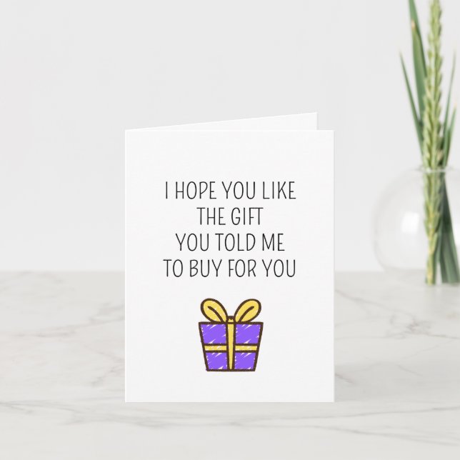 Funny Gift Joke Birthday Card Karte (Vorderseite)