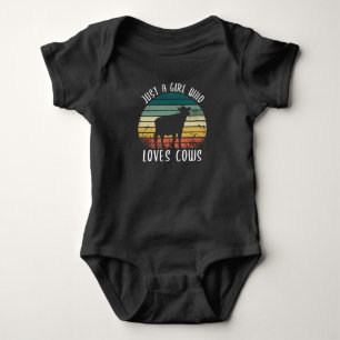 Funny Gift Just a Girl, die Kühe Liebe Baby Strampler