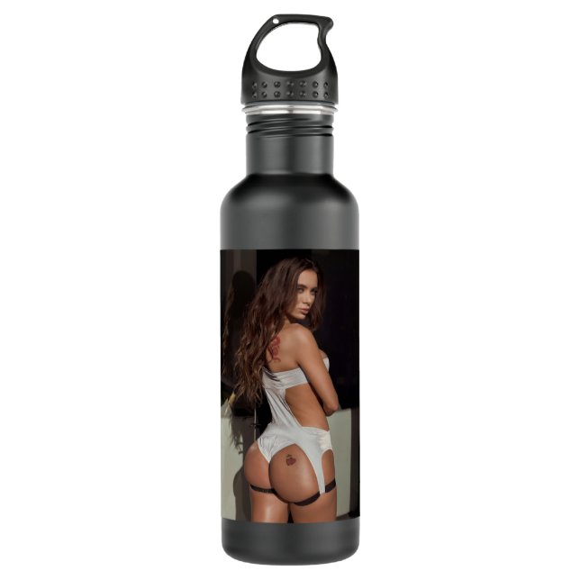 Funny Gift Lana Rhoades Niedliche Liebe Männer Edelstahlflasche (Vorderseite)