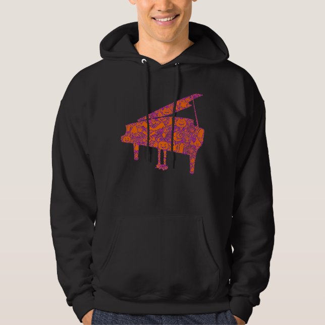 Funny Gift Witz Bat Web Pumpkin Ghost Piano Hall Hoodie (Vorderseite)