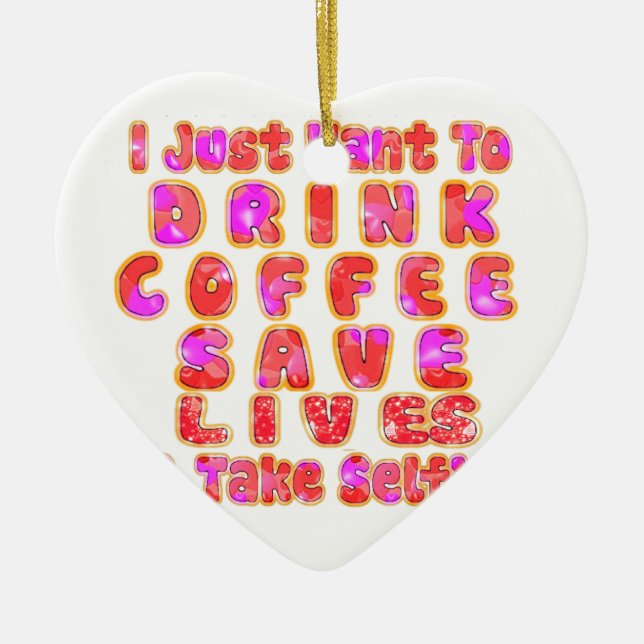 Funny Gifts für Kaffeeliebhaber Keramik Ornament (Vorne)