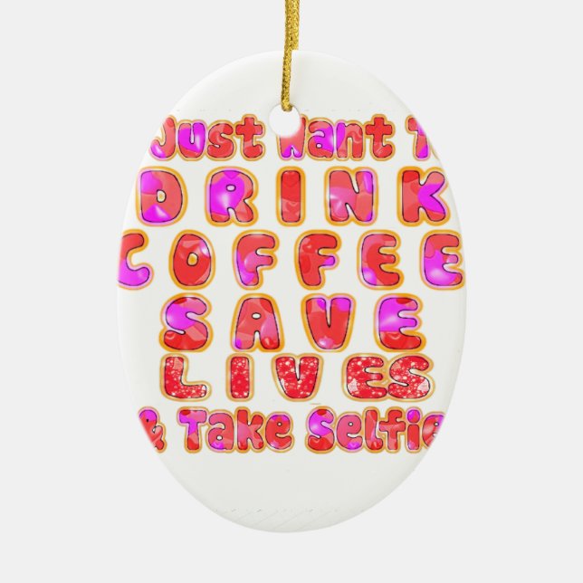 Funny Gifts für Kaffeeliebhaber Keramik Ornament (Vorne)