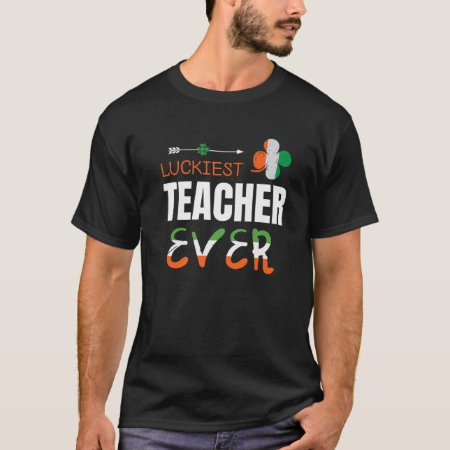 Funny Gifts St Patrick's Day Luckiest Lehrer jemal T-Shirt (Vorderseite)
