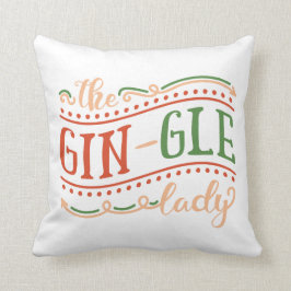 Funny Gin-gle Lady Weihnachten | Dekokissen