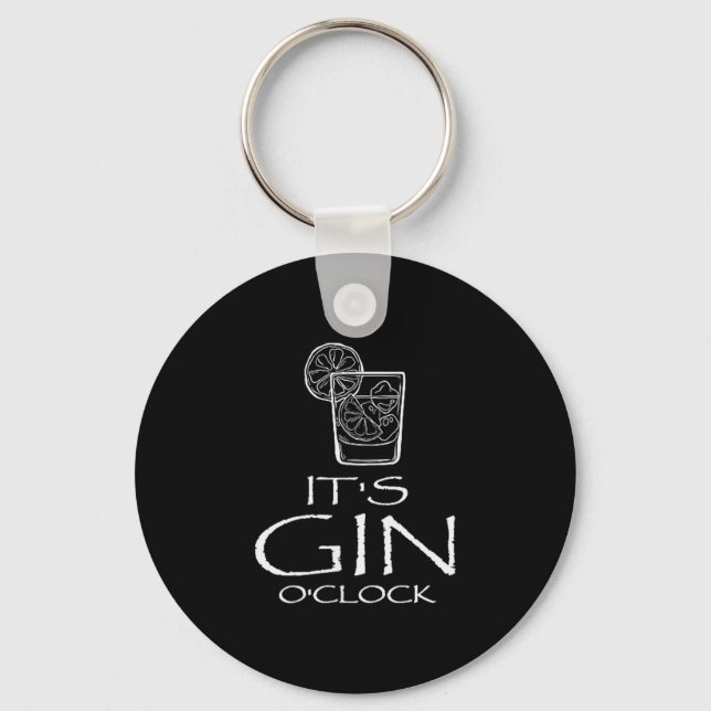 Funny Gin Tonic Saying Oh It's Gin O'clock  Schlüsselanhänger (Vorderseite)