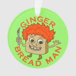 Funny Ginger Broad Man Christmas Puff Ornament