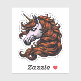 Funny Ginger Unicorn Head  Aufkleber