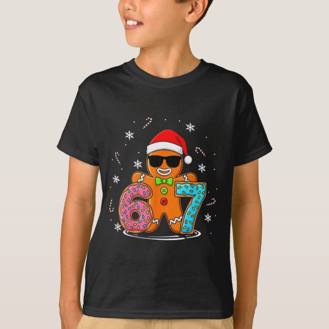 Funny Gingerbread 67 Six Seven Ice Cream Drip Chri T-Shirt (Vorderseite)