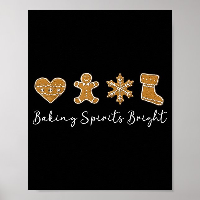 Funny Gingerbread Christmas Baking Srits Bright Co Poster (Vorne)
