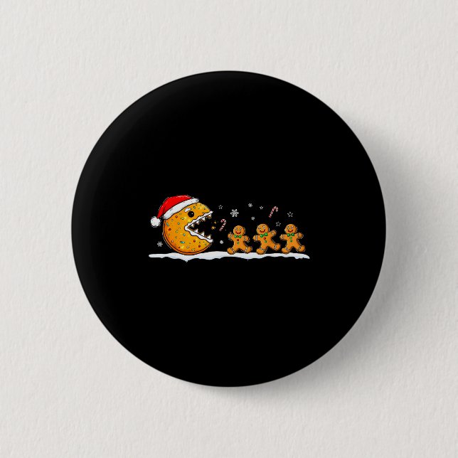 Funny Gingerbread Christmas Cookie Baking Boys Gir Button (Vorderseite)