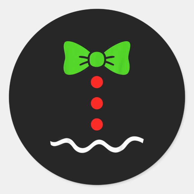 Funny Gingerbread Christmas Cookie Xmas Costume Ki Runder Aufkleber (Vorderseite)
