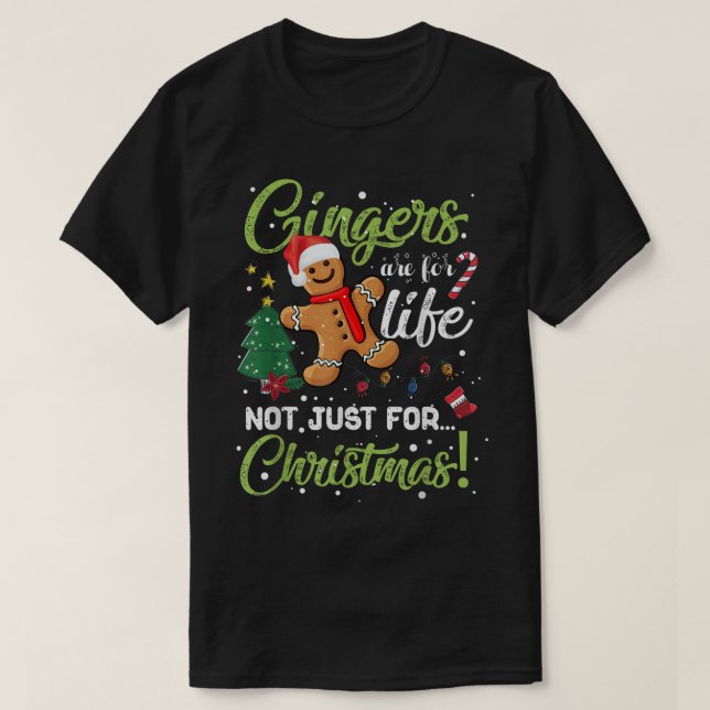 Funny Gingerbread Christmas Design T-Shirt (Design vorne)