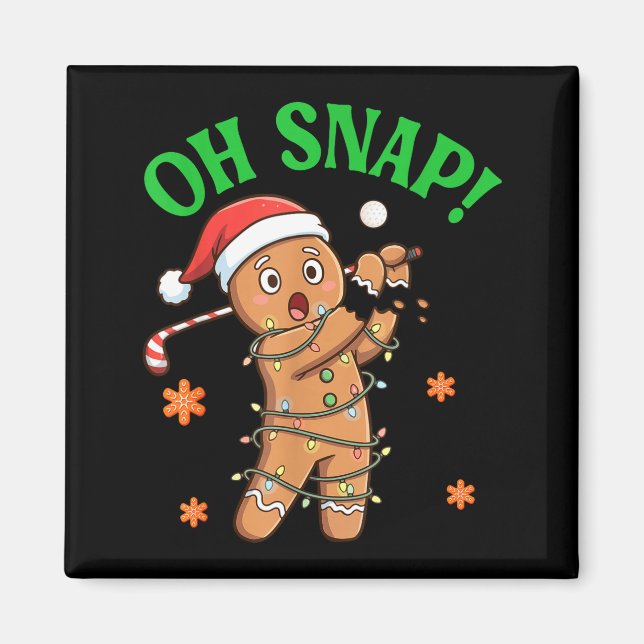 Funny Gingerbread Golf Christmas Cookie Oh Snap Sa Magnet (Vorne)