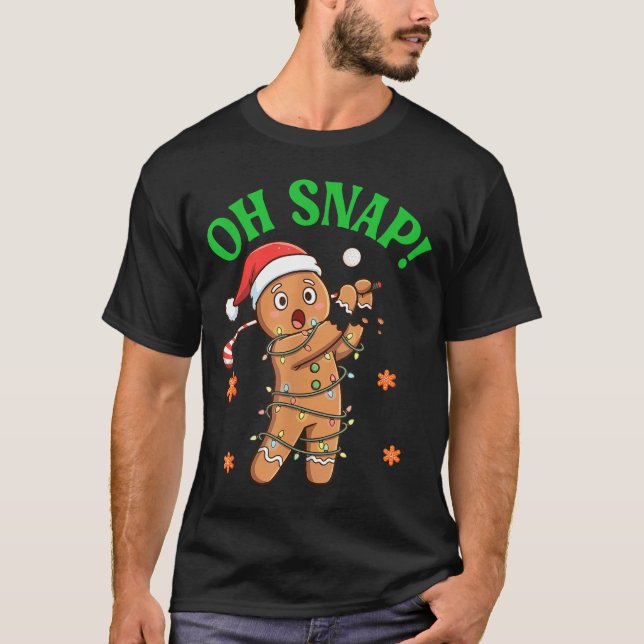 Funny Gingerbread Golf Christmas Cookie Oh Snap Sa T-Shirt (Vorderseite)