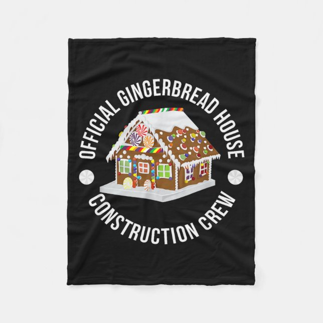 Funny Gingerbread House Construction Crew Christma Fleecedecke (Vorderseite)