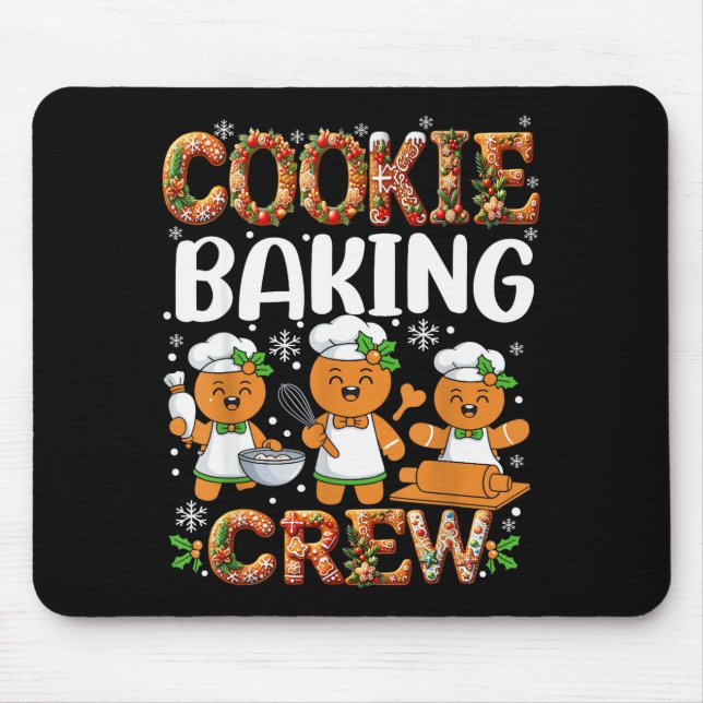 Funny Gingerbread Lovers Cookie Baking Crew Christ Mousepad (Vorne)