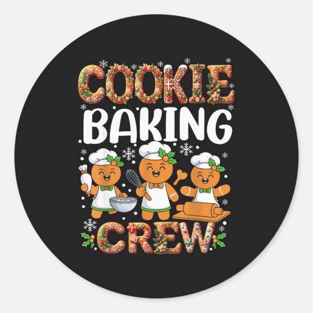 Funny Gingerbread Lovers Cookie Baking Crew Christ Runder Aufkleber (Vorderseite)